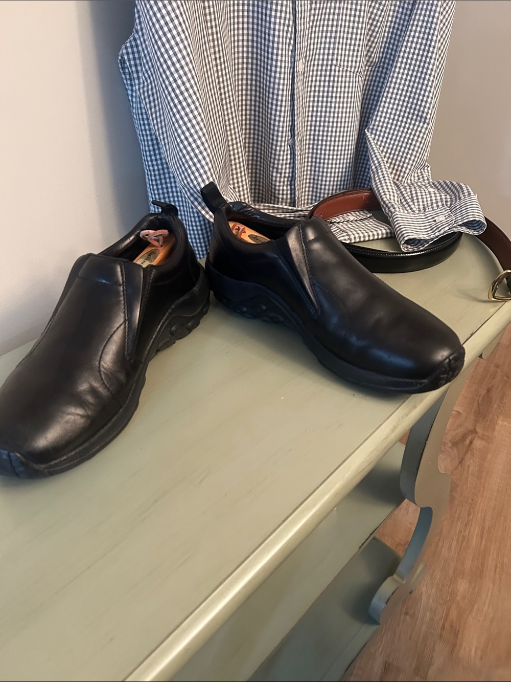 Merrell Black Slip-On Leather Casual Loafers - Picture 4 of 7